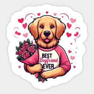 Best Boyfriend Golden Retriever Sticker